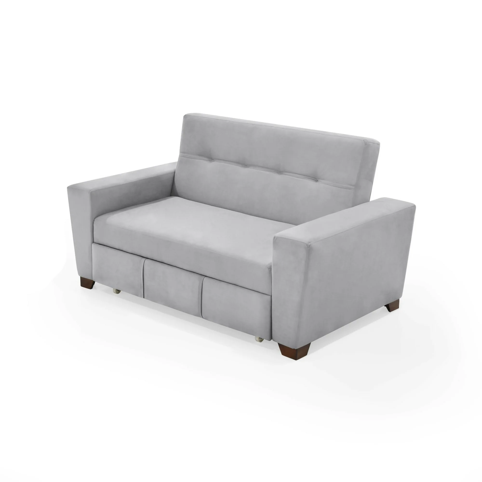 SOFA CAMA 2 PUESTOS HAMBURGO 160X87X86 TELA PLATA - Image 4