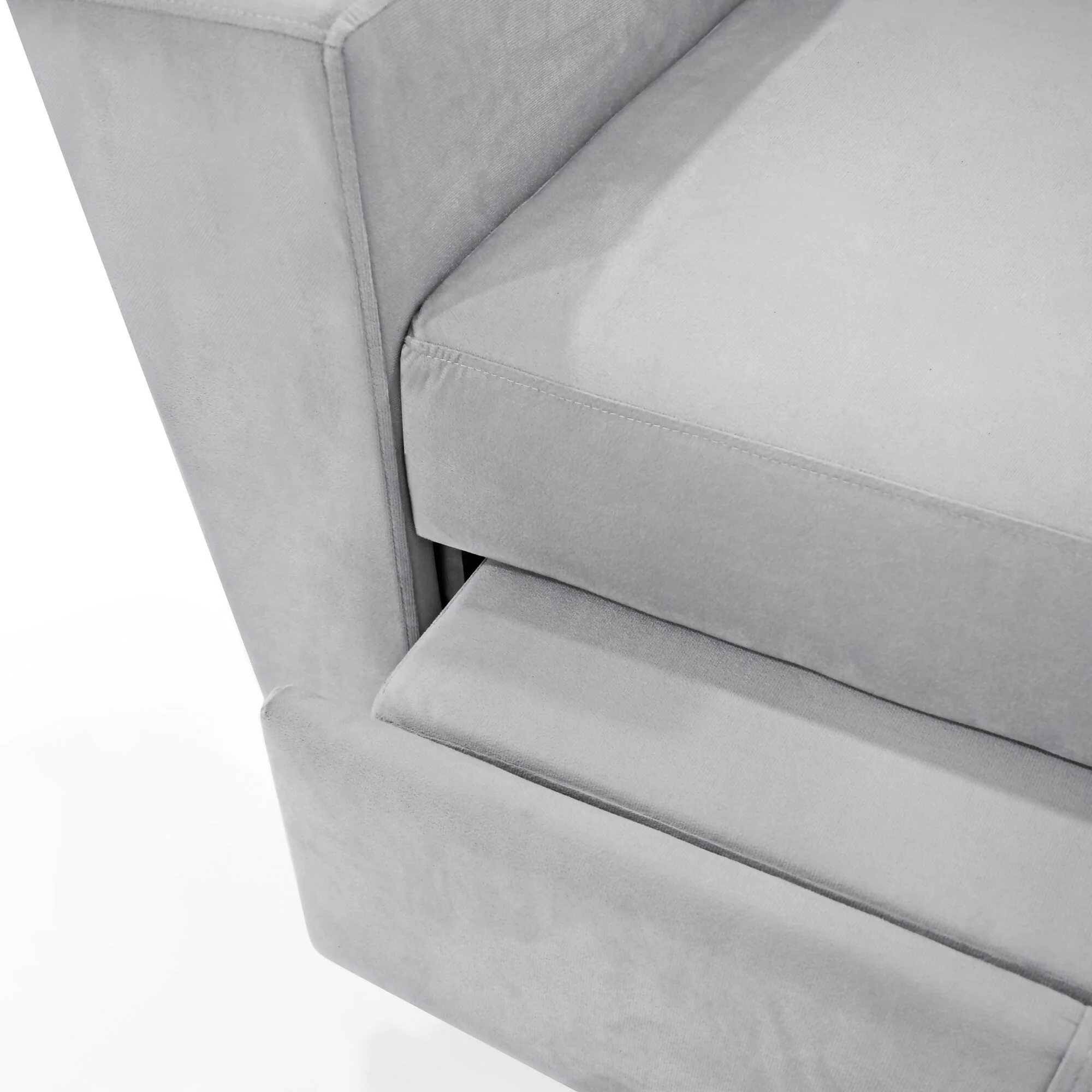 SOFA CAMA 2 PUESTOS HAMBURGO 160X87X86 TELA PLATA - Image 6