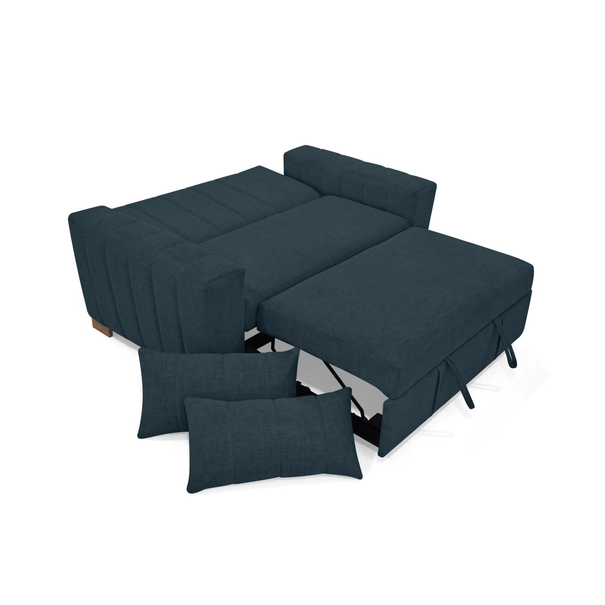 SOFA CAMA 2 PUESTOS HANNOVER 160X89X85 TELA PLOMO - Image 3