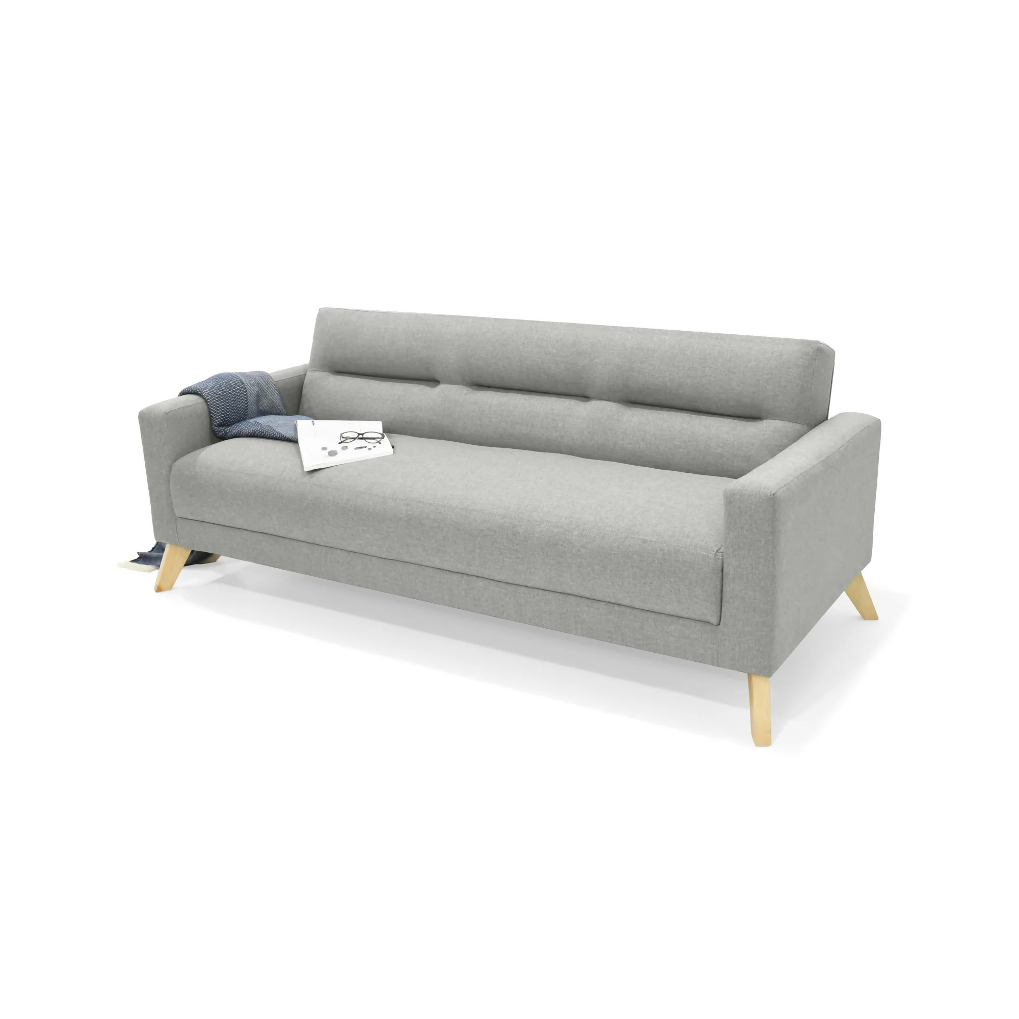 SOFA CAMA 3 POSICIONES SION 206X90X82 TELA PLATA - Image 5