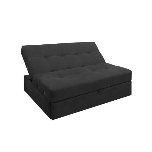 SOFA CAMA ANGELA CON BRAZOS TELA GRIS OSCURO - Image 4
