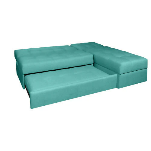 SOFA CAMA ANGELA EN L CON BRAZOS ANTIFLUIDOS TURQUESA - Image 4