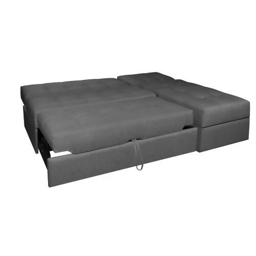 SOFA CAMA ANGELA EN L CON BRAZOS TELA GRIS - Image 5