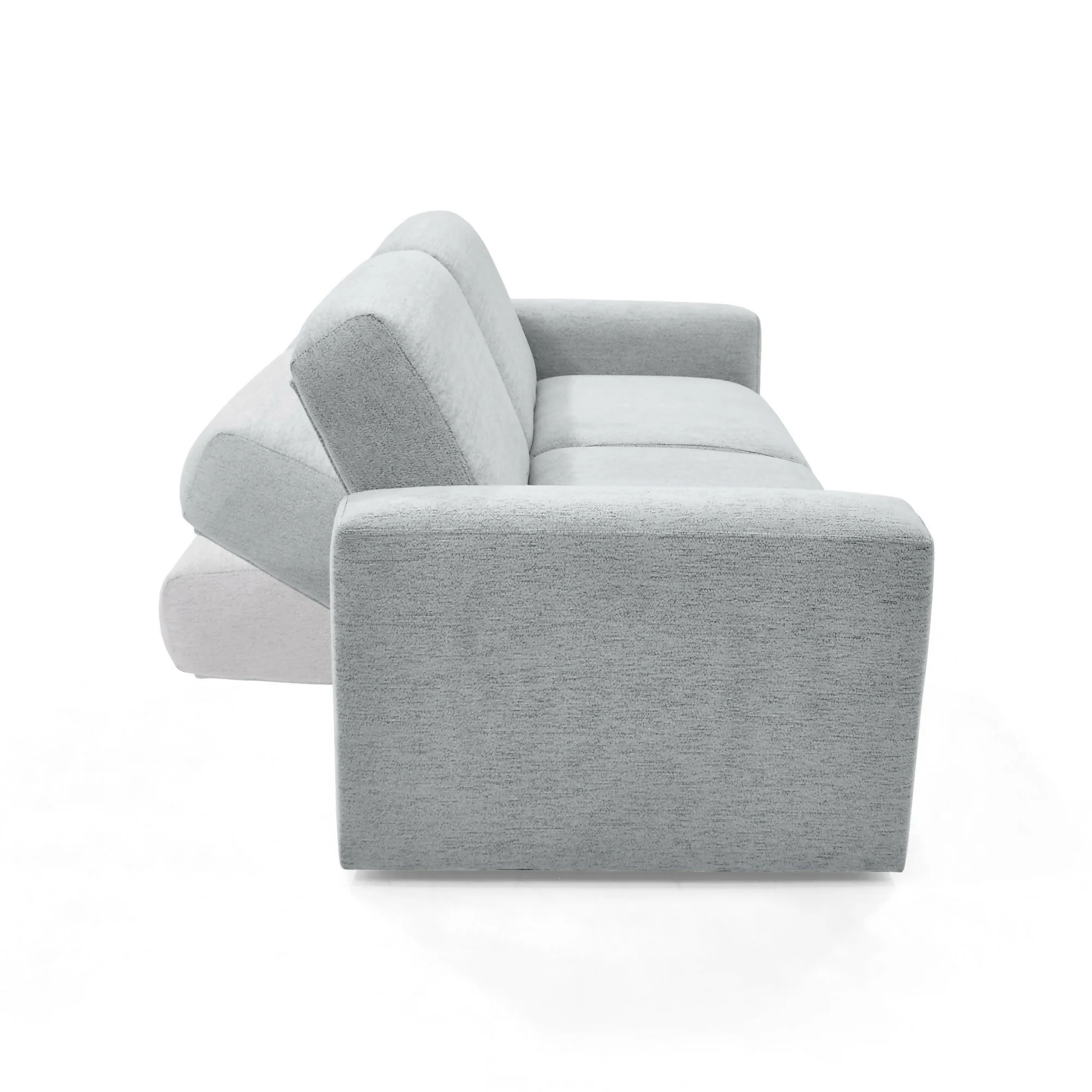 SOFA CAMA BOSTON 225X91X80 CON BRAZOS REMOVIBLES TELA PLATA - Image 2