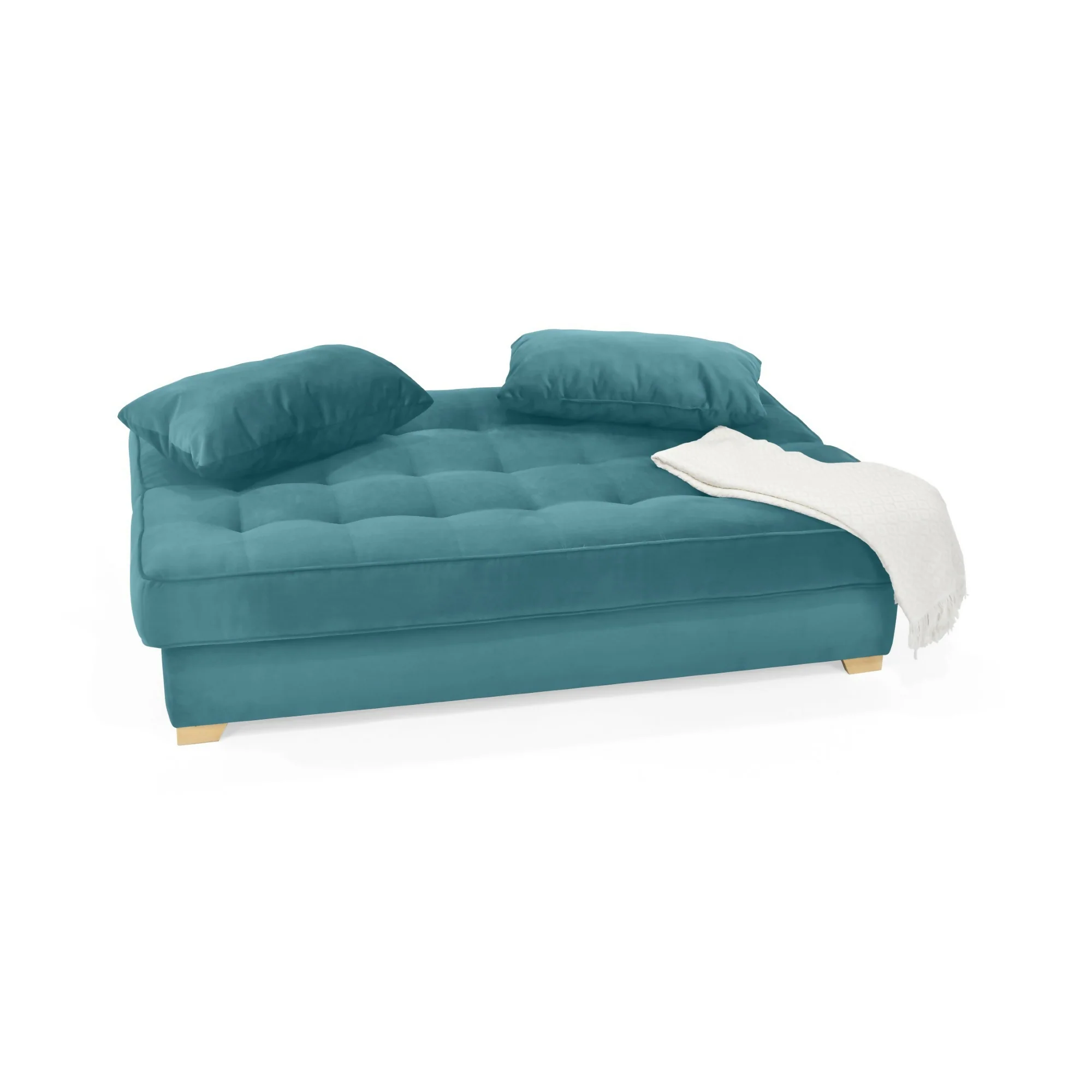 SOFA CAMA CAMBRIDGE 185X90X90 CM CON BAUL TELA PETROLEO - Image 3