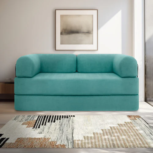 SOFÁ CAMA MIAMI ENROLLADO Y COMPRIMIDO COLOR TURQUESA - Image 3