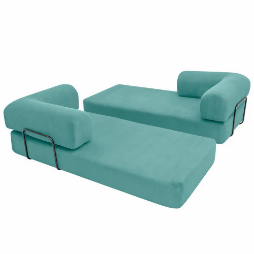 SOFÁ CAMA MIAMI ENROLLADO Y COMPRIMIDO COLOR TURQUESA - Image 8
