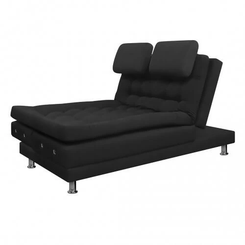 SOFA CAMA MULTIFUNCIONAL EURO 2 PUESTOS CON BRAZOS TELA NEGRO - Image 5