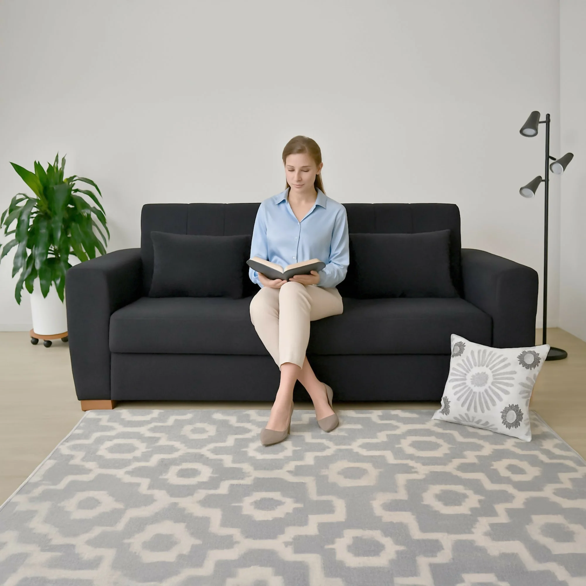 SOFA CAMA RECLINABLE HANNOVER 210X89X85 TELA NEGRO - Image 7
