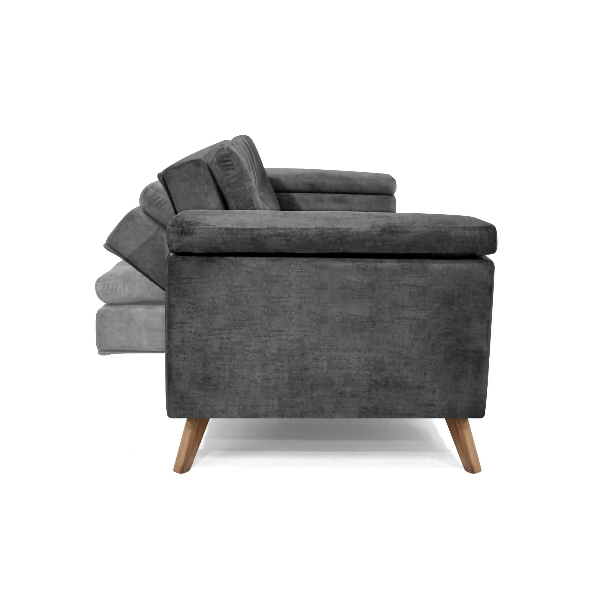 SOFA CAMA RECLINABLE MORETTO 230X86X82 TELA GRIS - Image 2