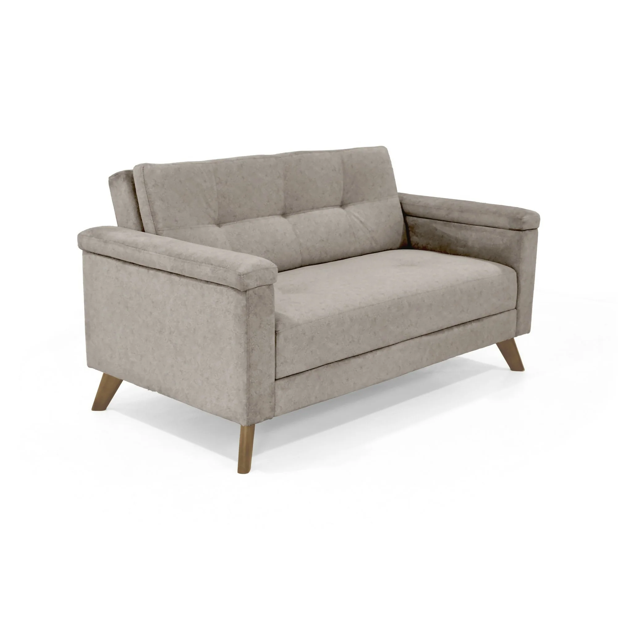 SOFA CARTER 2 PUESTOS 150X83X84 CON APOYA BRAZOS TELA TAUPE - Image 2