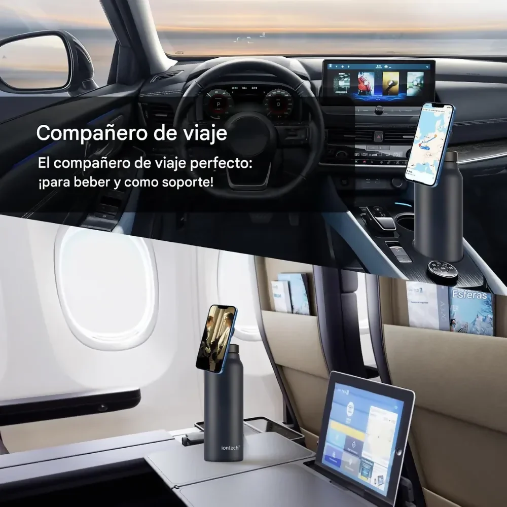 📱✨TERMO BOTELLA AGUA ACERO INOXIDABLE + SOPORTE IMÁN CELULAR - Image 3