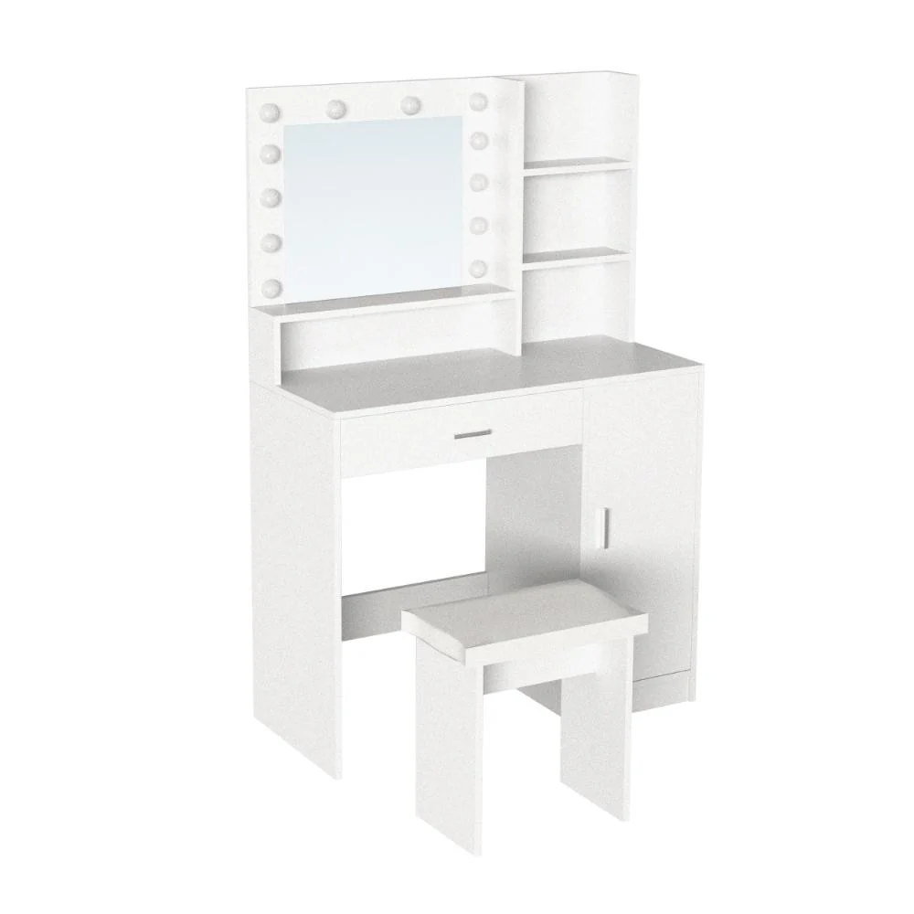 Tocador con Luces Led Aura, Blanco Mate, Incluye la Silla - Image 4