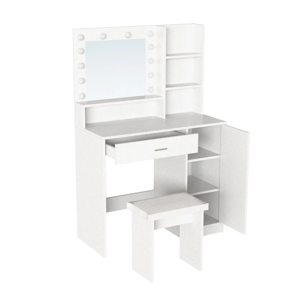 Tocador con Luces Led Aura, Blanco Mate, Incluye la Silla - Image 5