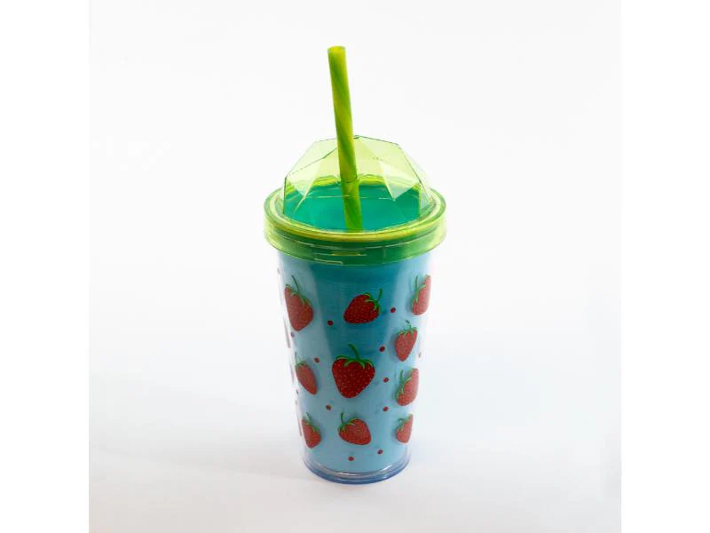 VASO C/PITILLO FRESA 161349-002