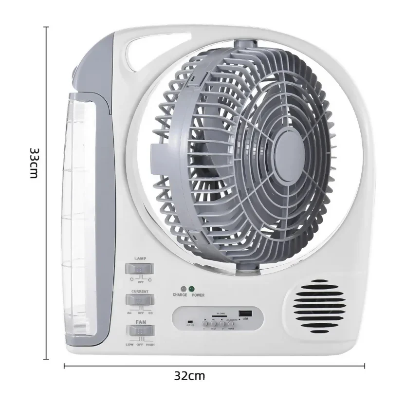 VENTILADOR RECARGABLE MULTIFUNCIONAL CON PANEL SOLAR GD-8028 - Image 4