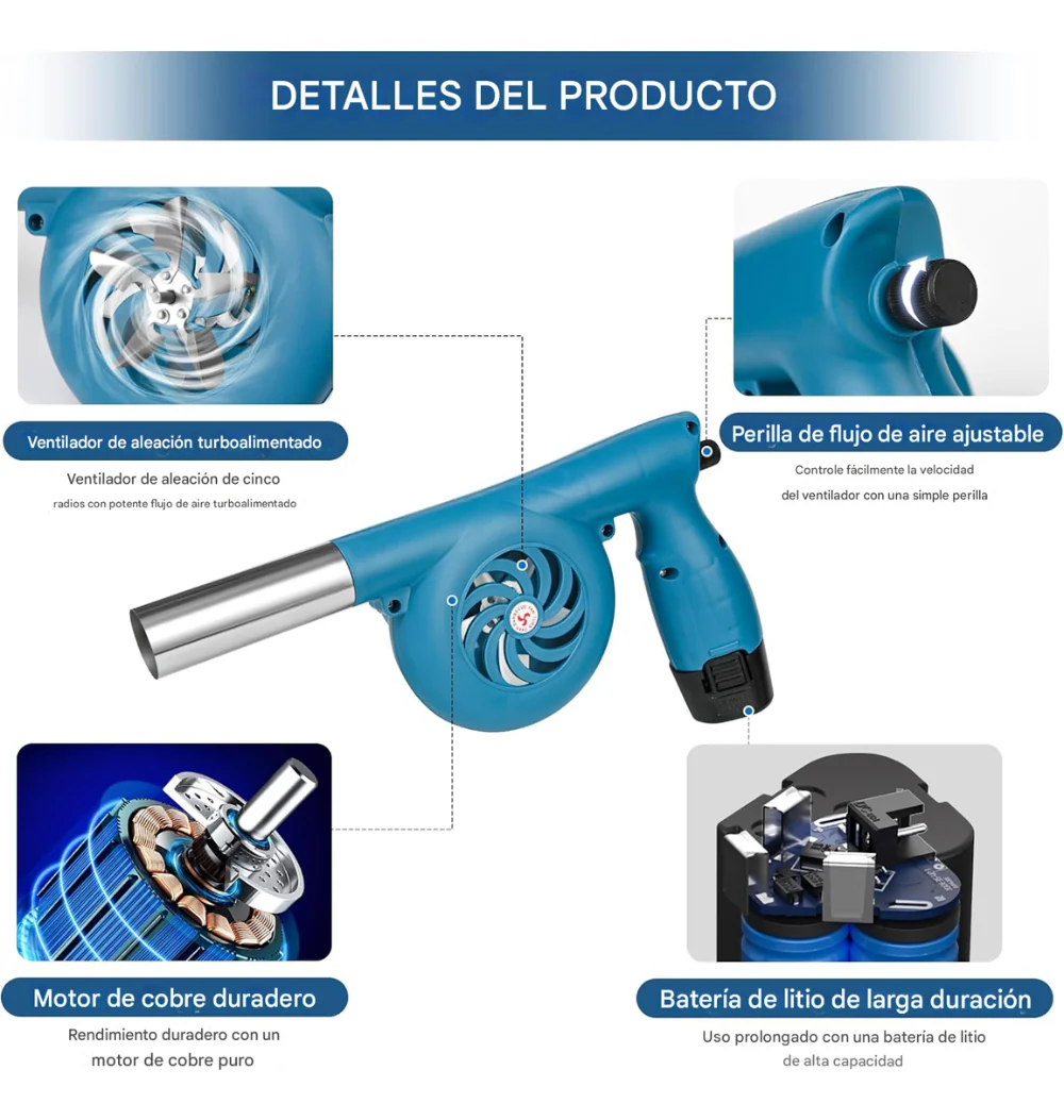 VENTILADOR SOPLADOR RECARGABLE 12V PARA BARBACOA Y PARRILLADAS - Image 3