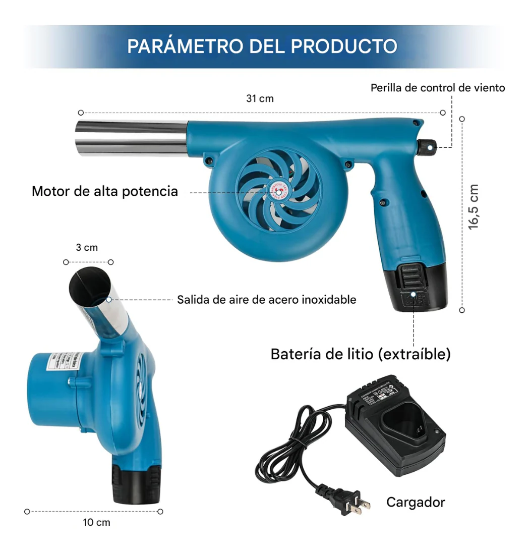 VENTILADOR SOPLADOR RECARGABLE 12V PARA BARBACOA Y PARRILLADAS - Image 4