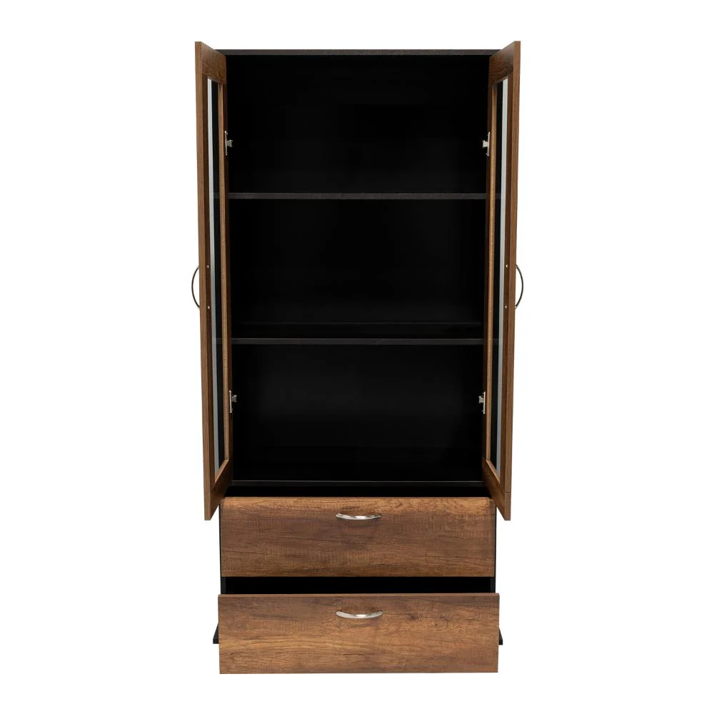 VITRINA CLASIC, WENGUE Y COBRE, CON DOS CAJONES - Image 10