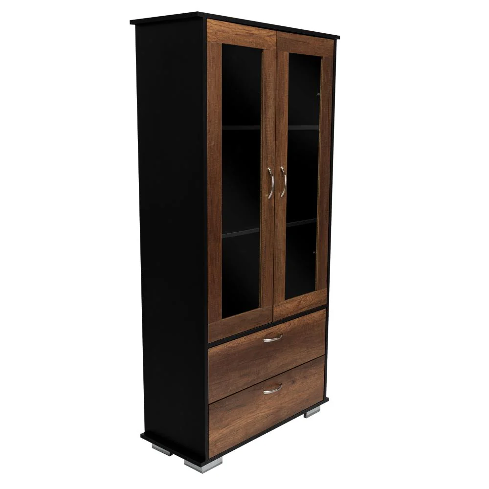 VITRINA CLASIC, WENGUE Y COBRE, CON DOS CAJONES - Image 7