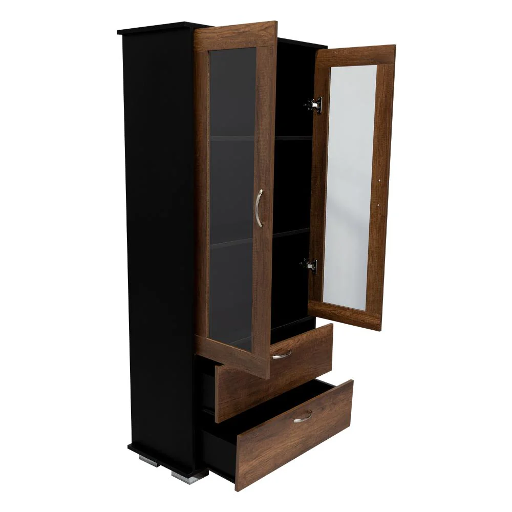 VITRINA CLASIC, WENGUE Y COBRE, CON DOS CAJONES - Image 8