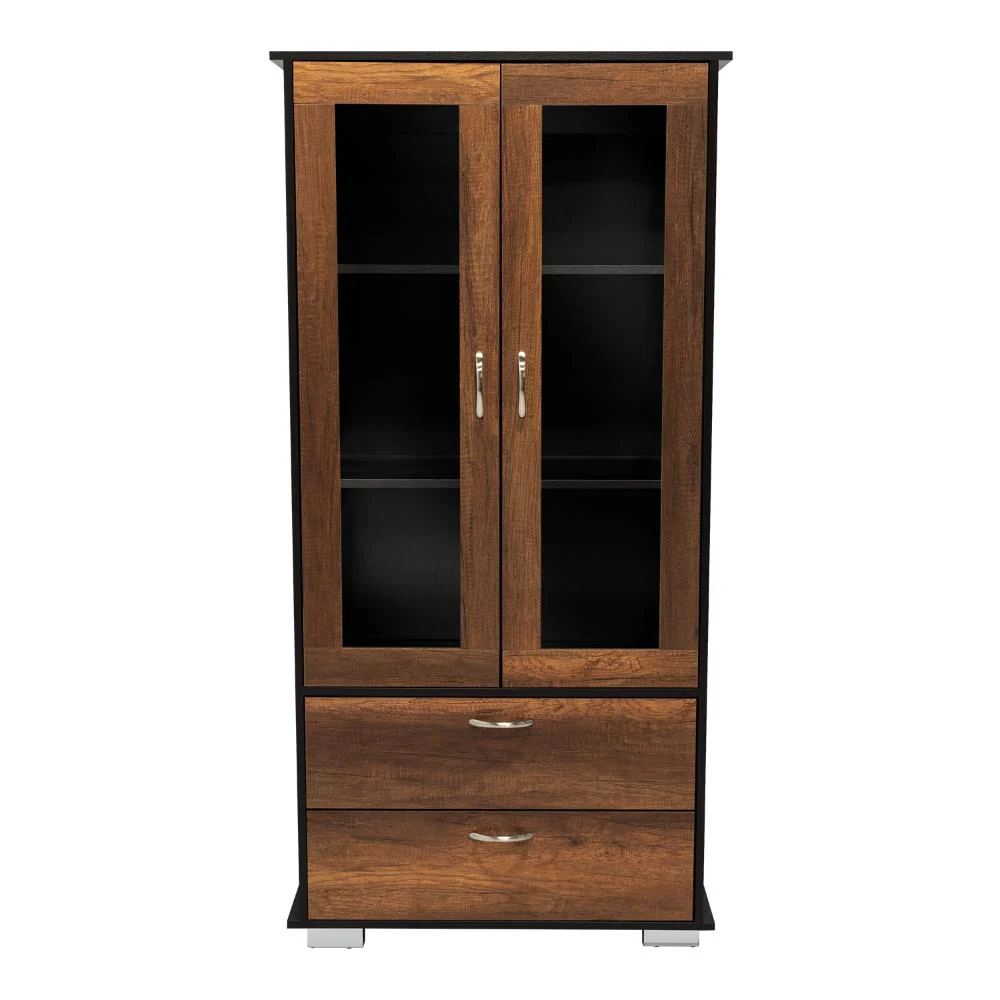 VITRINA CLASIC, WENGUE Y COBRE, CON DOS CAJONES - Image 9