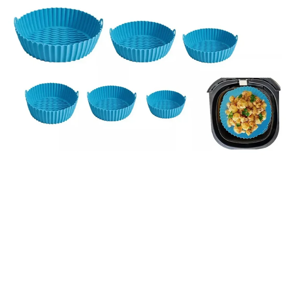 X6 MOLDES SILICONA AZUL HOMETV PARA AIRFRYER 20CM REUTILIZABLES - Image 3